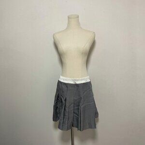 Sandro Paris Pleated Mini Skirt in Grey | Women’s Size 38